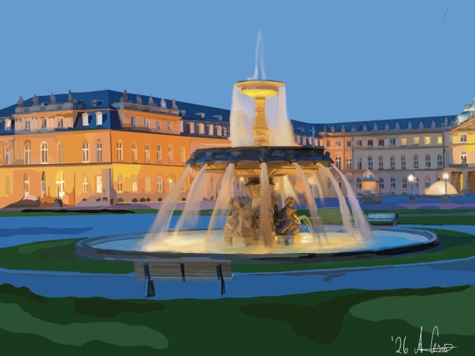 Schlossplatz mit neuem Schloss Stuttgart